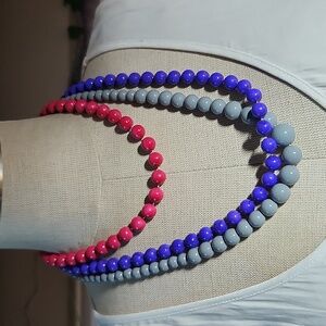 VINTAGE Plastic Beaded Necklace x3